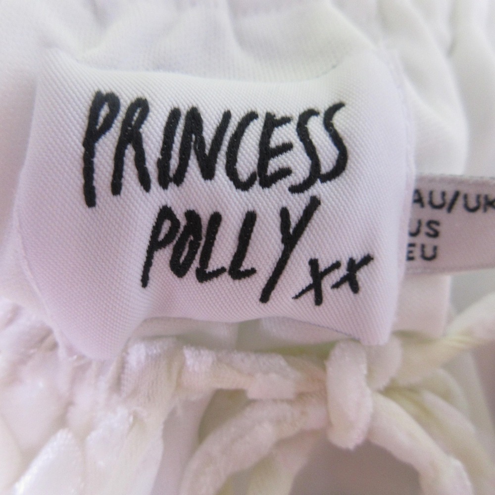 Princess Polly Dress Womens 2 White Velvet Animal Print Hook Eye Bodycon Mini - Picture 7 of 11
